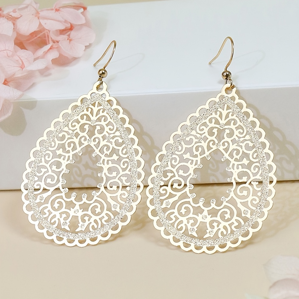 Bohemian Style Drop Earrings Thin Water Drop Shape Earring Set